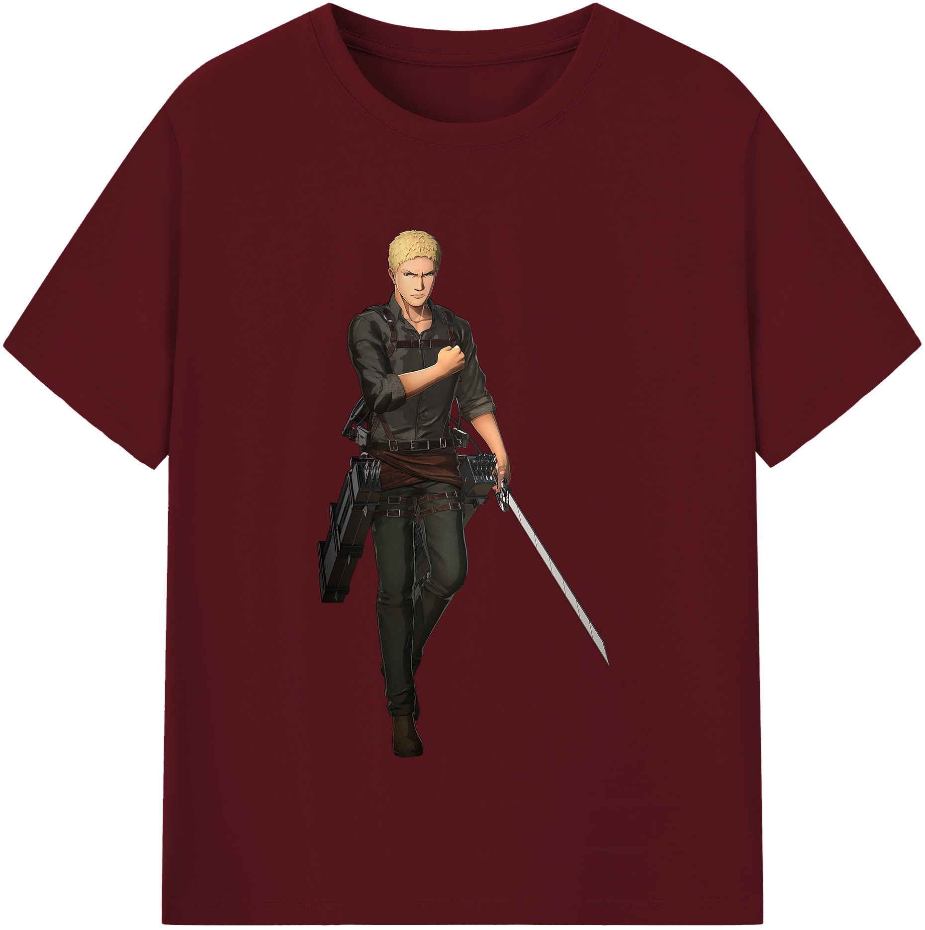 （画像用） 進撃の巨人 ライナー・ブラウン Attack on Titan Reiner Braun 綿100％半袖Tシャツ（フロントプリント）